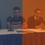 Marlon Rice participating in a panel discussion with three other panelists
